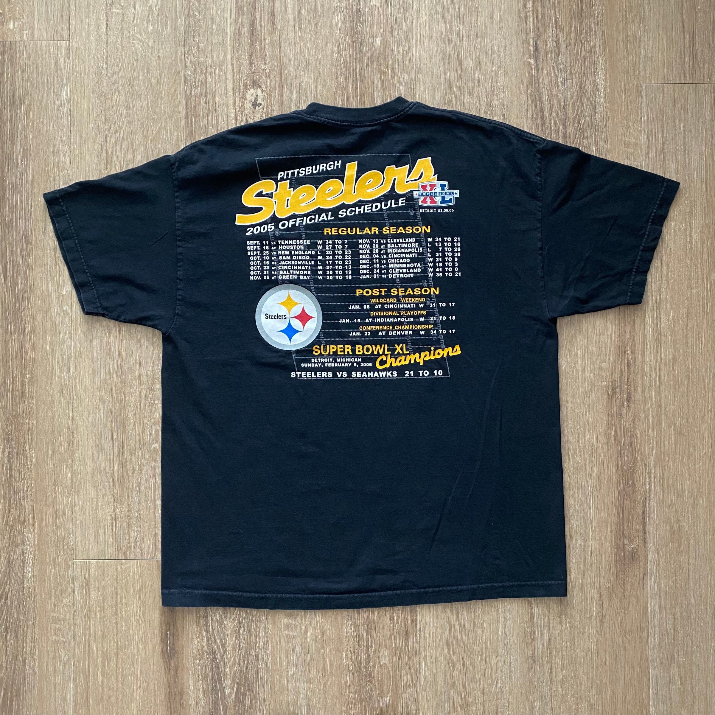 Pittsburgh Steelers 5X Super Bowl Champions T-Shirt Medium